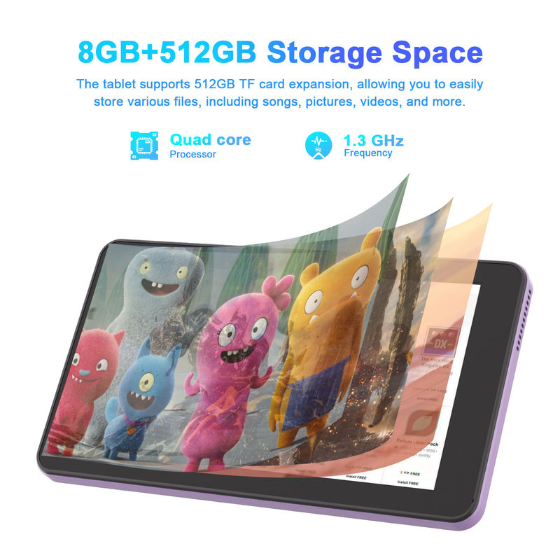 C Idea Android 13 Tablet التعليمي، 8+512GB، جهاز كمبيوتر محمول للكمبيوتر اللوحي ذو 7 بوصات مع دعم سيم  CM518pro Purple