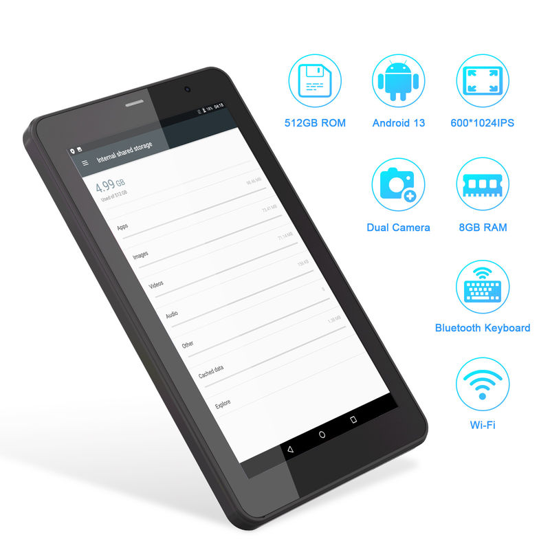 C Idea 7 إنش تب ، 8GB ذاكرة الوصول العشوائي ، 512GB التخزين ، فتحة SIM ، جهاز كمبيوتر لوحي بنظام أندرويد 13 للطلاب    CM518pro أسود