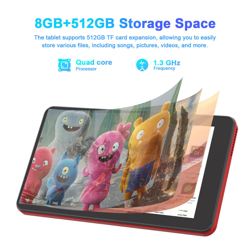 C Idea 7 بوصة Android 13 Tablet، كاميرات مزدوجة، دعم سيم، أقراص الشاشة اللمسية للطلاب CM518pro Red