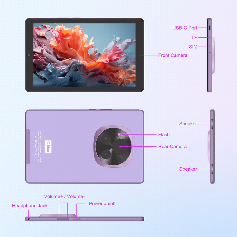 C Idea 9 Inch Tablet جهاز كمبيوتر تعليمى مزدوج للطلاب CM935 الأرجوانى
