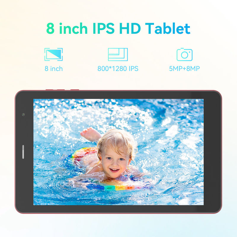 C Idea 5G Android Tablet 8 بوصة Tablet للطلاب مع سيم و واي فاي Cm828 الأحمر