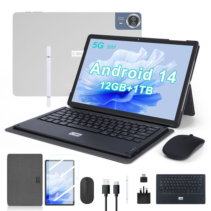 C Idea Tablet 14 بوصة 5G لوحات الشاشة اللمسية للطلاب CM14000 Plus رمادي