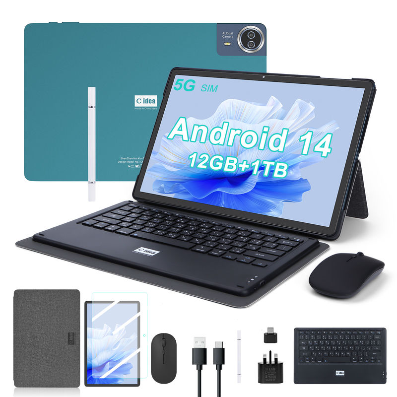 C Idea Tablet 14 Inch بطارية كبيرة جهاز كمبيوتر لوحي ذكي مع لوحة مفاتيح وفأرة CM14000 بالإضافة إلى الأزرق