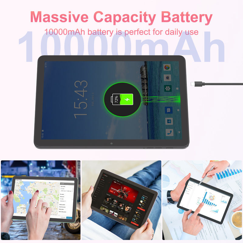 C Idea 10.1 بوصة 5G Tablet مع دعم سيم لوحة مفاتيح تعليمية Android Tablet Pc M8300 Plus الأسود