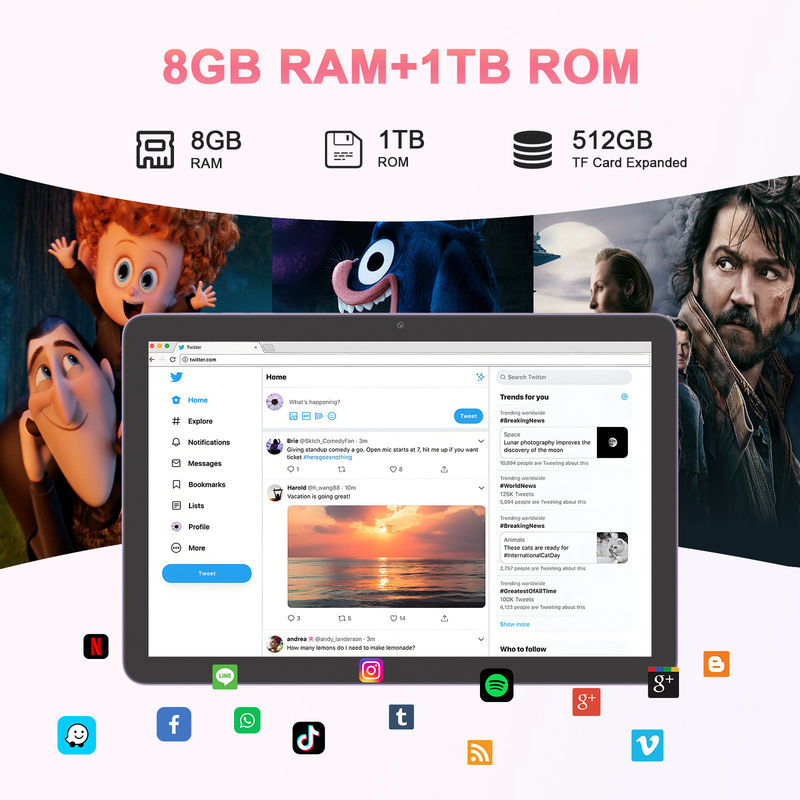 C Idea Android 5G Tablet With SIM الجهاز اللوحي التعليمي للطلاب CM8300 Plus الأرجواني