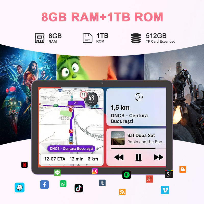 C Idea 5G Tablet With Dual SIM جهاز كمبيوتر لوحي 10 بوصة للتعليم CM8300 Plus الأرجواني