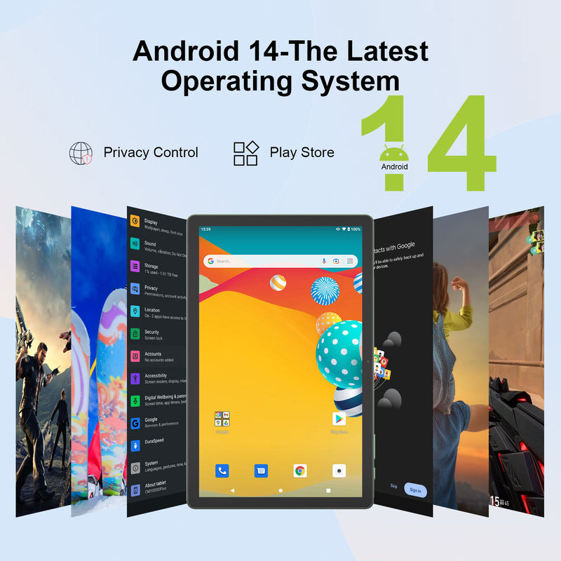 C Idea أحدث 10.36 بوصة أندرويد 14 جهاز كمبيوتر لوحي 2k شاشة لمسة جهاز كمبيوتر لوحي مع SIM CM10500 زائد أخضر