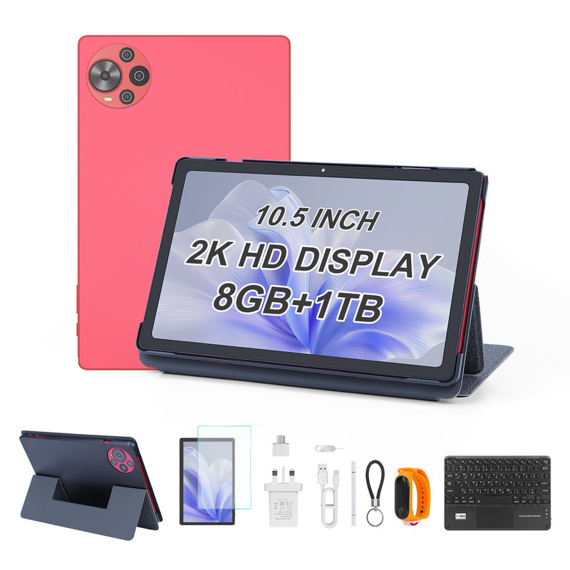 C Idea Android 14 Tablet جهاز لوحة تعليمية بشاشة 2k للطلاب مع لوحة مفاتيح وفأرة CM10500 Plus Red