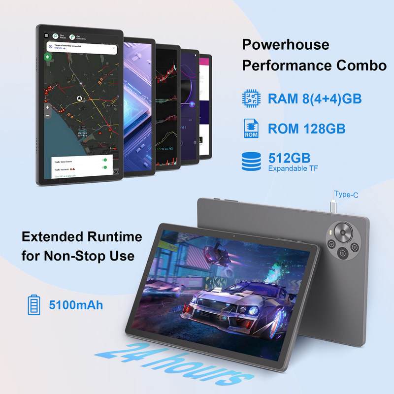 جهاز لوحي C Idea مقاس 10.36 بوصة يعمل بنظام Android 14، شاشة 2K، جهاز لوحي تعليمي للطلاب R1036