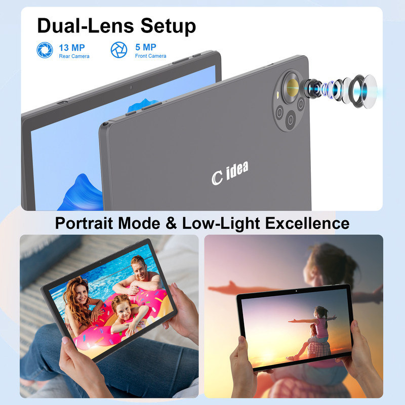 جهاز لوحي C Idea مقاس 10.36 بوصة يعمل بنظام Android 14، شاشة 2K، جهاز لوحي تعليمي للطلاب R1036