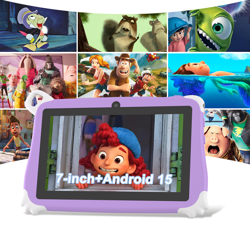 جهاز لوحي للأطفال C Idea Android 15، ذاكرة 8+256 جيجابايت، جهاز تعليمي للأطفال، Kidspad مع تطبيق CM86 سهل الاستخدام، بنفسجي