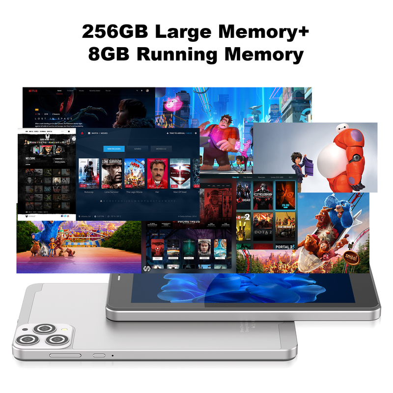 فكرة C 7 بوصة جهاز لوحي واي فاي مع حالة 8 + 256GB تخزين معالج رباعي النواة 600x1024 IPS شاشة لمس CM516 فضية