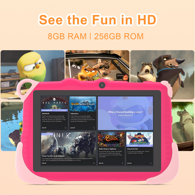 جهاز لوحي ذكي تعليمي يعمل بنظام أندرويد مقاس 7 بوصات من سي آيديا للطلاب CM78 وردي