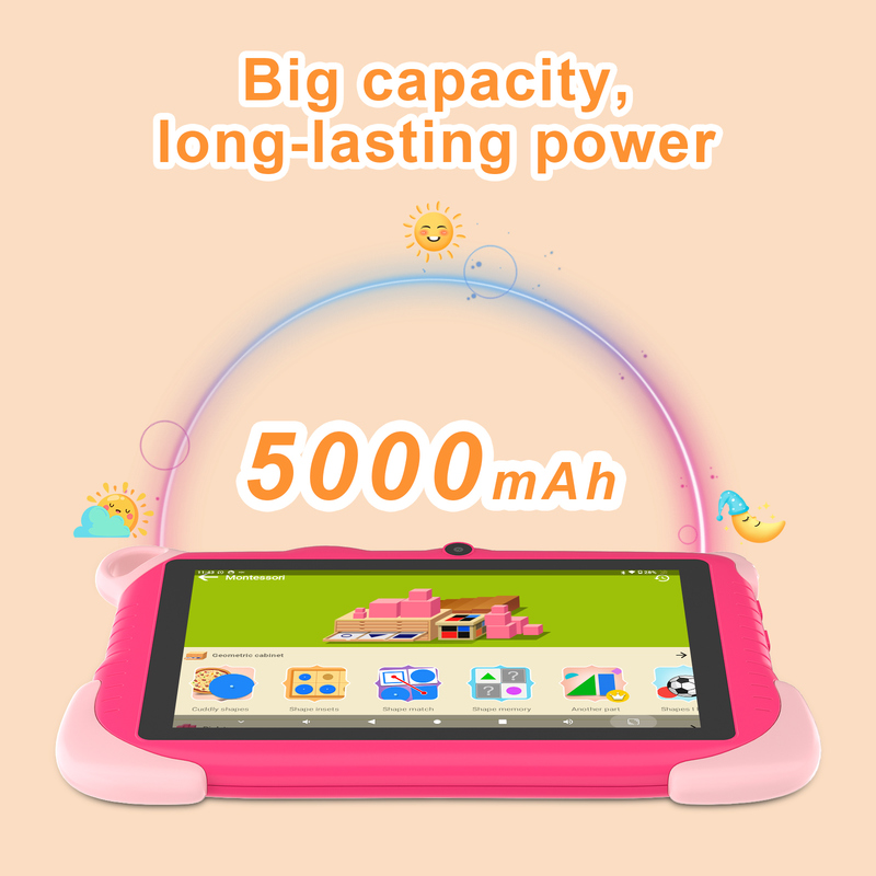 جهاز لوحي ذكي تعليمي يعمل بنظام أندرويد مقاس 7 بوصات من سي آيديا للطلاب CM78 وردي