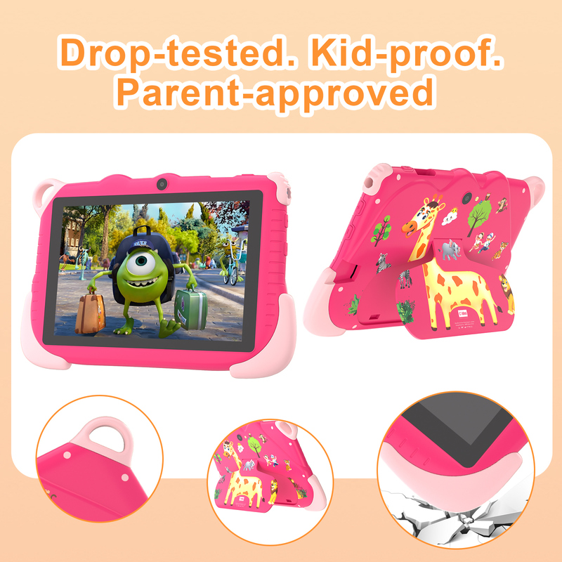 جهاز لوحي ذكي تعليمي يعمل بنظام أندرويد مقاس 7 بوصات من سي آيديا للطلاب CM78 وردي