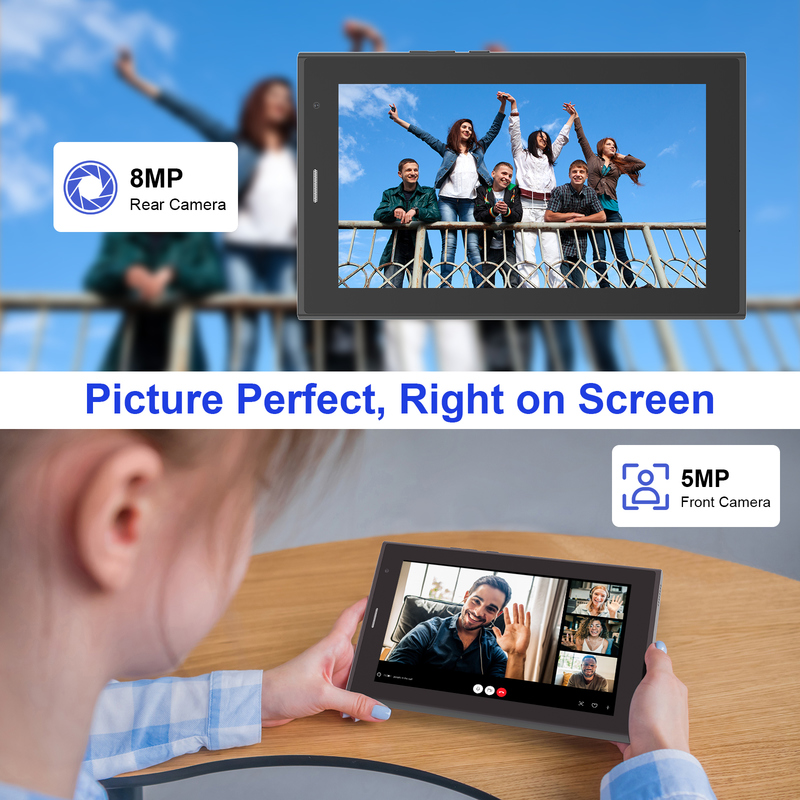 جهاز لوحي C idea مقاس 7 بوصة يعمل بالواي فاي مع حافظة، ذاكرة تخزين 8+256 جيجابايت، معالج رباعي النواة، شاشة لمس IPS 600x1024، CM524 رمادي