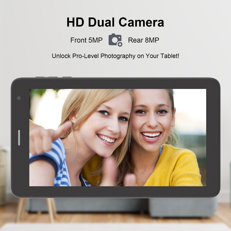 C idea 7 بوصة جهاز لوحي واي فاي مع غلاف 8+256GB تخزين معالج رباعي النواة 600x1024 IPS شاشة لمسة CM528 سوداء