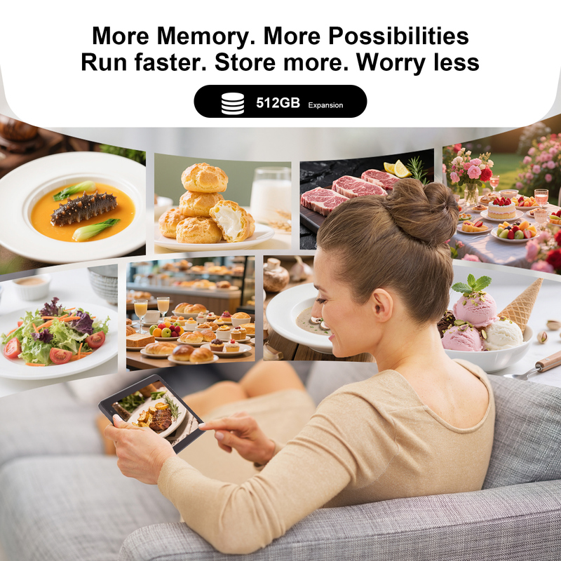 C idea 7 بوصة جهاز لوحي واي فاي مع غلاف 8+256GB تخزين معالج رباعي النواة 600x1024 IPS شاشة لمسة CM528 سوداء