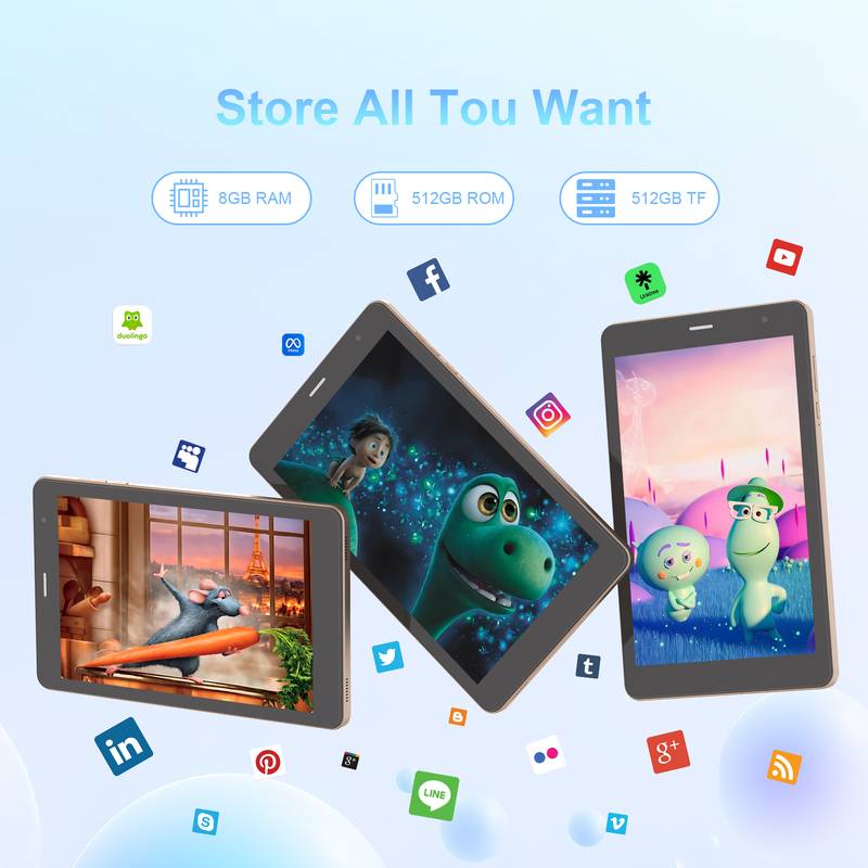 فكرة سي 8 بوصة جهاز لوحي واي فاي مع 8 + 512GB تخزين معالج رباعي النواة 800x1280 IPS الشاشة اللمسية الذهبية CM817 برو