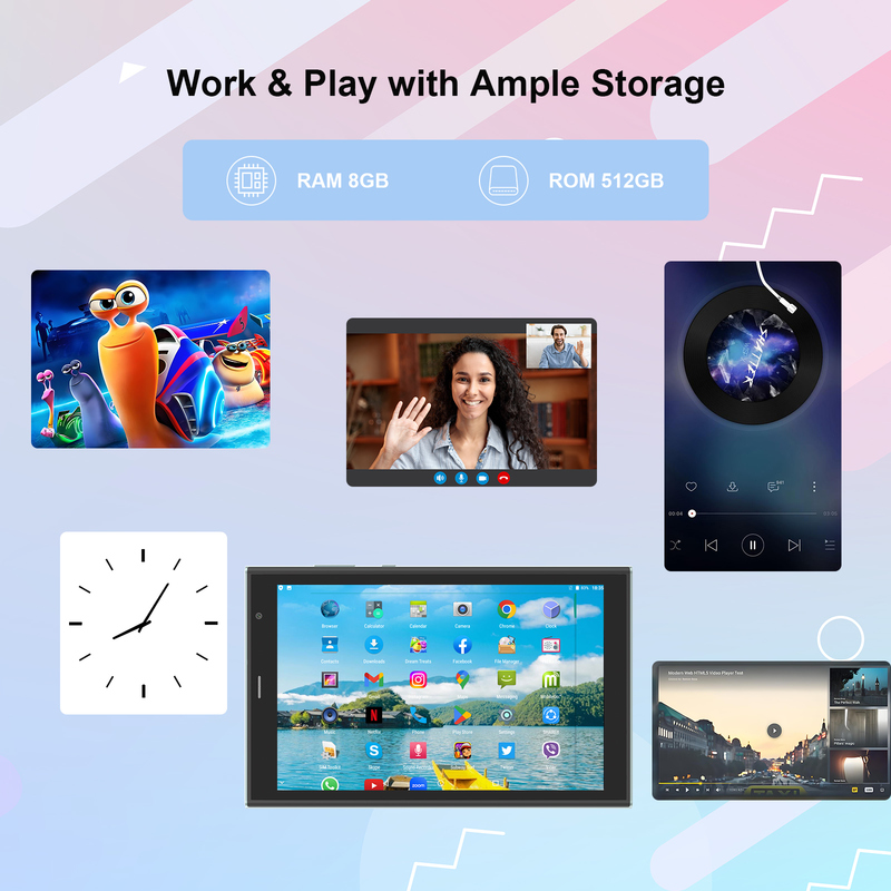 جهاز لوحي C idea مقاس 8 بوصة يعمل بتقنية Wi-Fi مع ذاكرة تخزين 8+512 جيجابايت ومعالج رباعي النواة وشاشة لمس IPS بدقة 800x1280 باللون الأخضر CM824