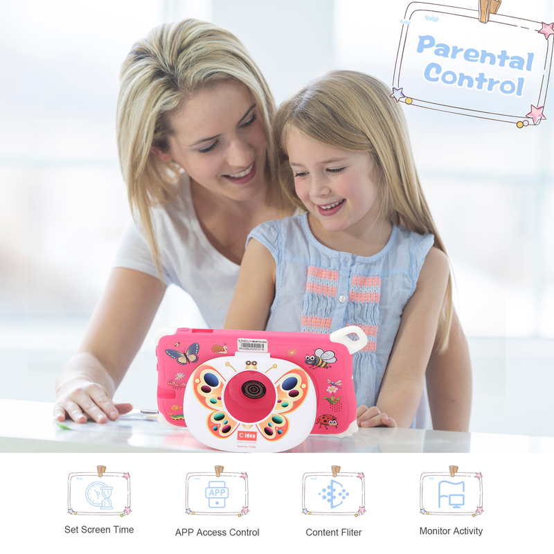 C Idea أندرويد 15 أجهزة الكمبيوتر اللوحية للأطفال 8+256GB أجهزة الكمبيوتر اللوحية التعليمية Kidspad مع APP ودية CM86 وردي