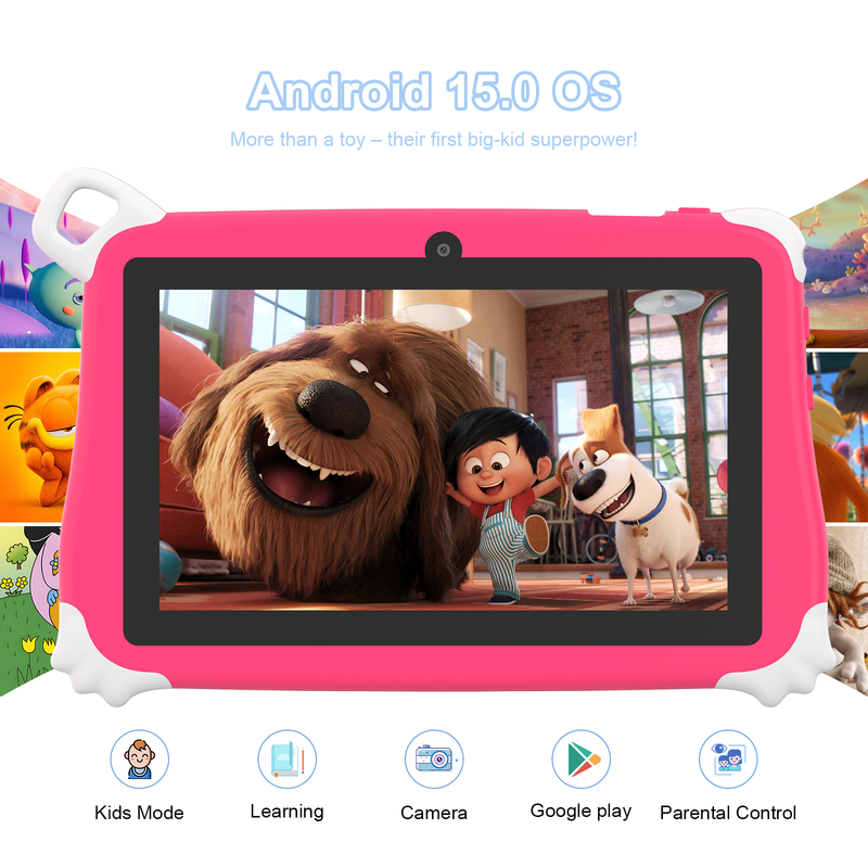 C Idea أندرويد 15 أجهزة الكمبيوتر اللوحية للأطفال 8+256GB أجهزة الكمبيوتر اللوحية التعليمية Kidspad مع APP ودية CM86 وردي