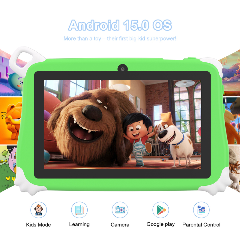 C Idea Android 15 Kids Tablet 8+256GB الجهاز اللوحي التعليمي Kidspad مع Friendly APP CM86 أخضر