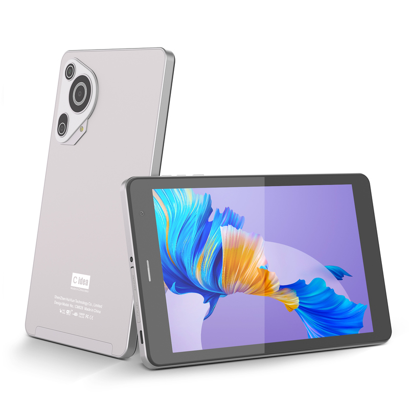 جهاز لوحي C idea Youth فضي مقاس 8 بوصة يعمل بنظام Android 15 مع فتحة بطاقة tf، وواي فاي، وذاكرة 8 جيجابايت + 512 جيجابايت، وشاشة IPS incell بدقة 800 × 1280 CM828