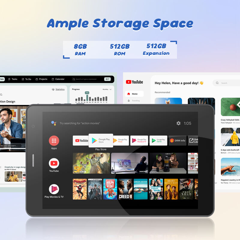 فكرة C 7 بوصة جهاز لوحي واي فاي مع حالة 8 + 256GB تخزين معالج رباعي النواة 600x1024 IPS الشاشة اللمسية CM517 الهواء