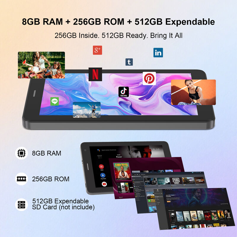 جهاز لوحي ذكي بنظام أندرويد C idea مقاس 7 بوصة 8+256 جيجابايت 8*CortexTm-A53 واي فاي تابلت بشاشة لمس عالية الدقة CM517 air