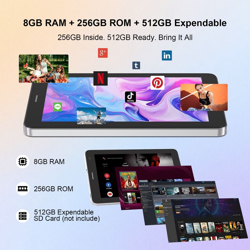 جهاز لوحي ذكي بنظام أندرويد C idea مقاس 7 بوصة 8+256 جيجابايت 8*CortexTm-A53 واي فاي تابلت بشاشة لمس عالية الدقة CM517 air