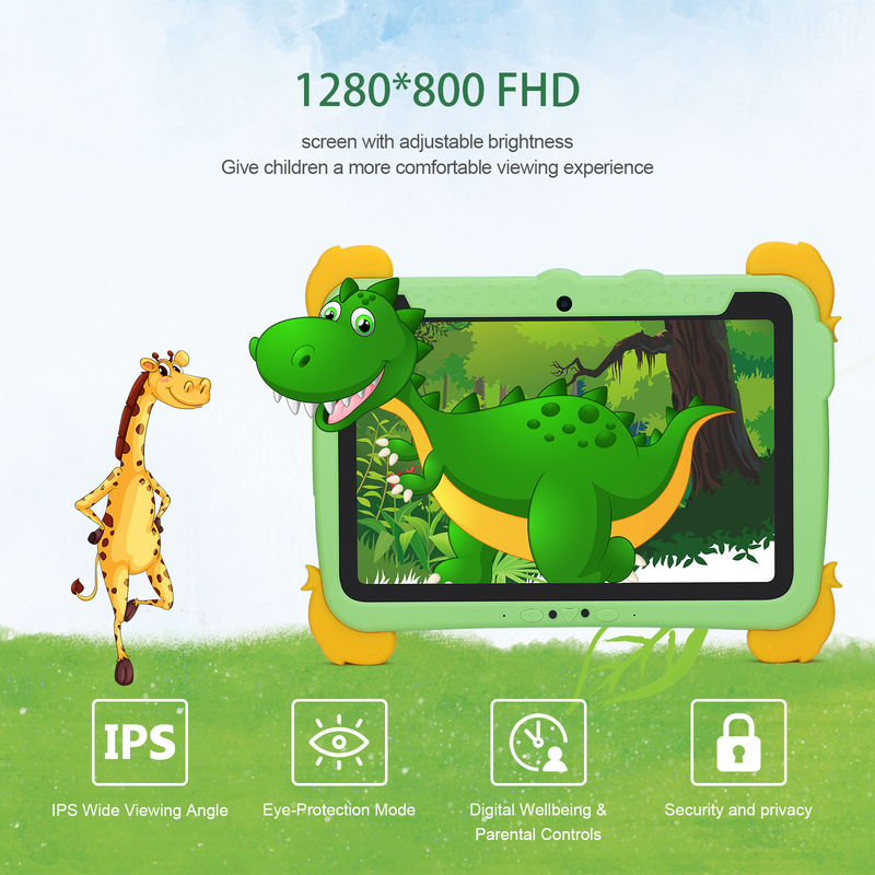 C idea Kids Tab 10.1 بوصة Android 13 Tablet للطفل 4GB RAM 64GB ROM حماية العين الشاشة اللمسية للأطفال 3-8 سنوات