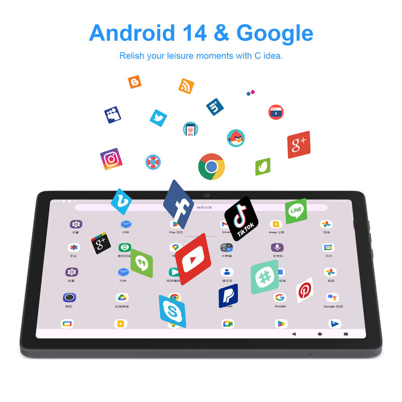 C Idea 10.59 بوصة 8GB RAM 128GB ROM جهاز كمبيوتر لوحي أندرويد 16 أوكتا كور كاميرا مزدوجة واي فاي جهاز كمبيوتر لوحي تجاري (P1350)