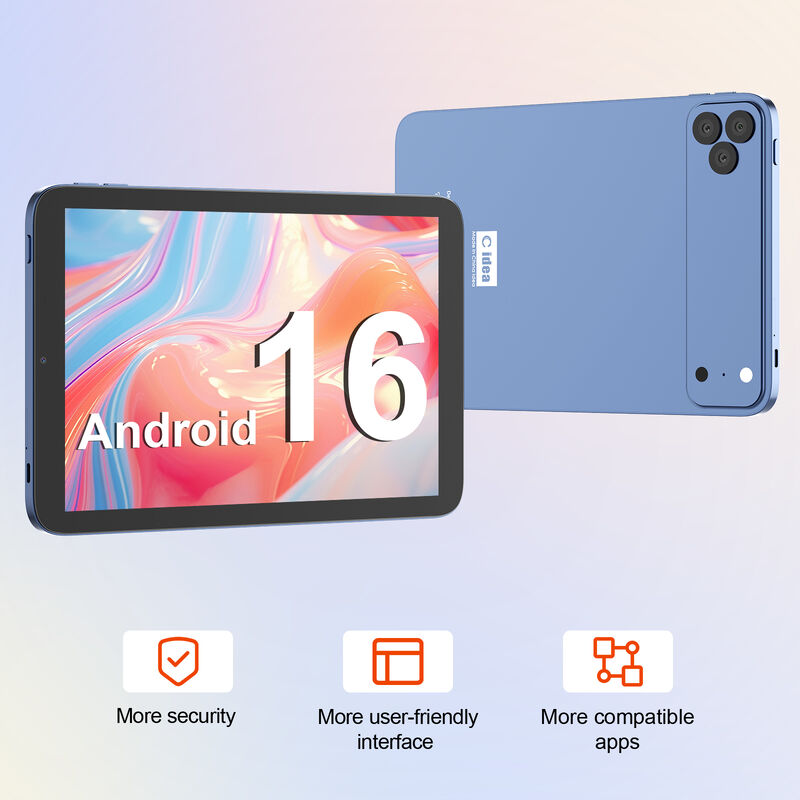 كمبيوتر لوحي C Idea ODM/OEM مقاس 10.1 بوصة بنظام Android 16 للأعمال وذاكرة وصول عشوائي سعتها 8 جيجابايت وسعة تخزين 1 تيرابايت وشاشة لمس Wi-Fi FHD (CM10017 Air-Blue)
